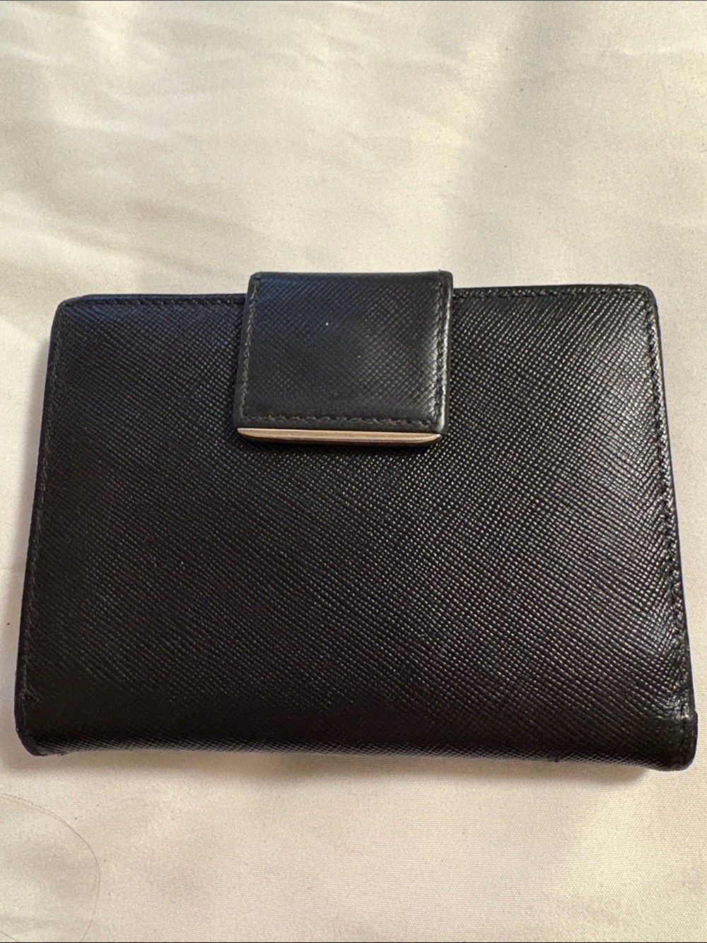 PRADA Saffiano Leather Black / Pink Wallet - small tear - Picture 3 of 10